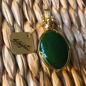 Starfire Designs Jade & Black Onyx Double-Sided Pendant, Handmade, $250